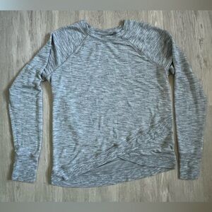 Athleta Criss Cross Sweatshirt Heather Gray Modal Top